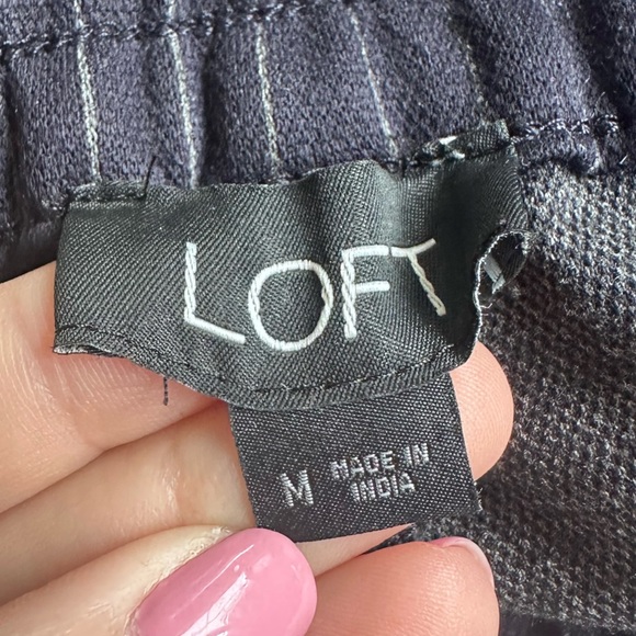 Loft Blue and White Striped Drawstring Pants Size Medium - Picture 3 of 5